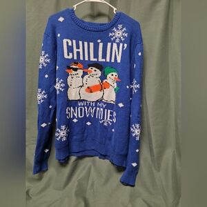 Blue Snowman Christmas Sweater